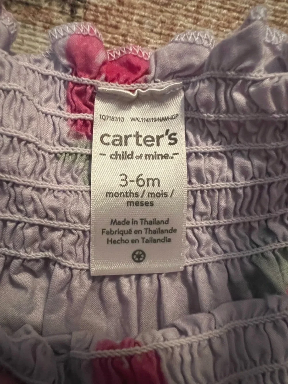 🍄3/$15 Carter’s Strawberry Bubble Romper 3-6 Months Lavender